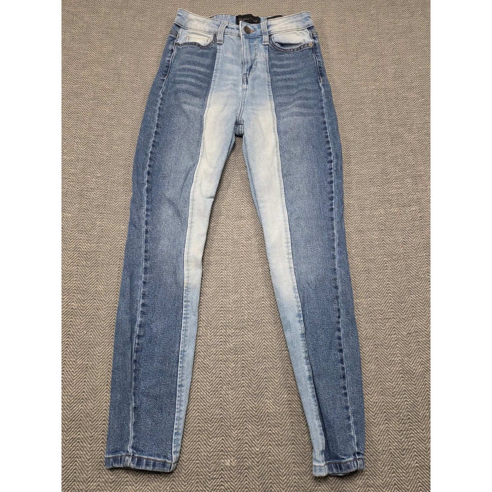 Kendall + Kylie The Ultrababe‎ Skinny Two Tone Colorblock High Rise Jeans 3/26